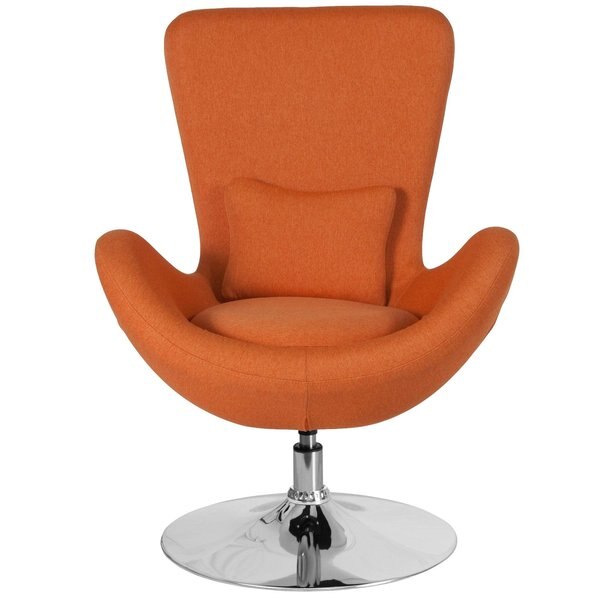 Orange Fabric Side Reception Chair, 30 W 30