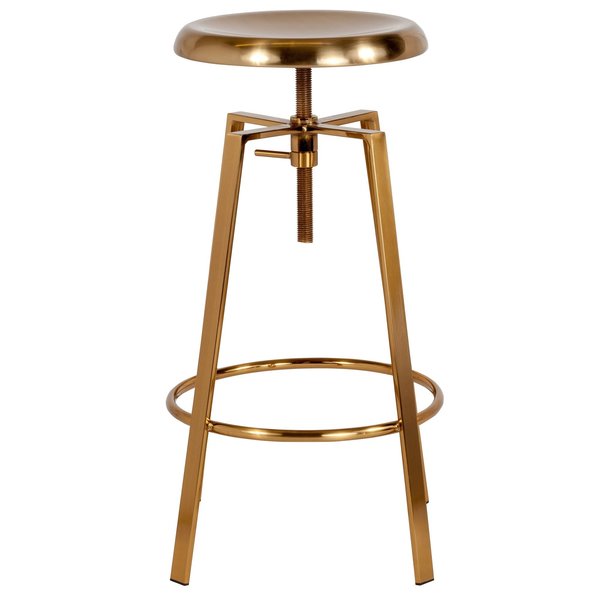 Toledo Adjustable Barstool, Gold