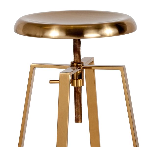 Toledo Adjustable Barstool, Gold