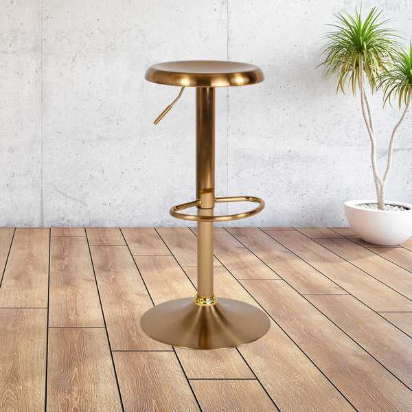 Chair, Madrid, Adjstbl, Retro, Barstool, Gold