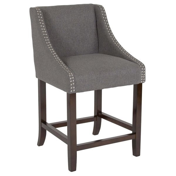 Gray Fabric/Wood Stool, 24