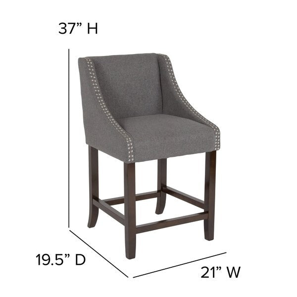 Gray Fabric/Wood Stool, 24