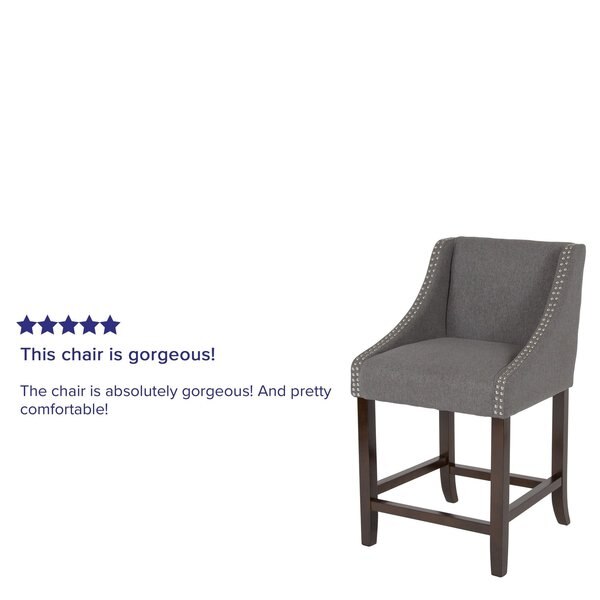 Gray Fabric/Wood Stool, 24