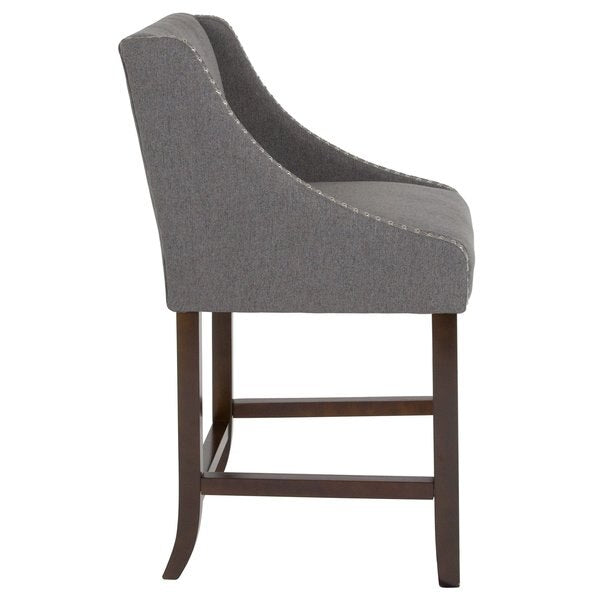 Gray Fabric/Wood Stool, 24