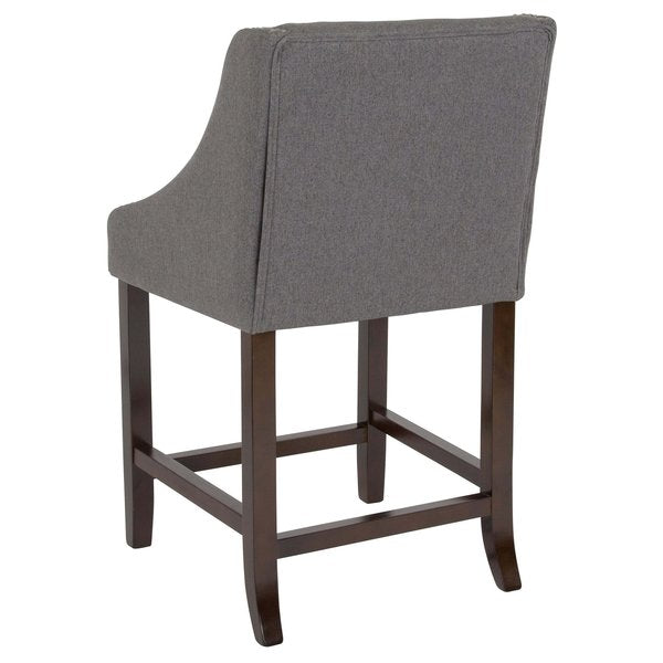 Gray Fabric/Wood Stool, 24