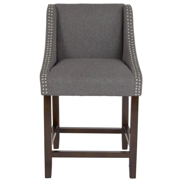 Gray Fabric/Wood Stool, 24