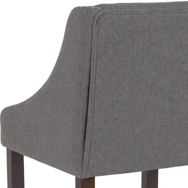 Gray Fabric/Wood Stool, 24