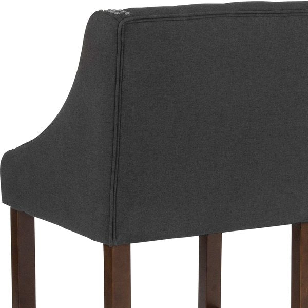 Stool, Fabric/Wood, Carmel Black, 24