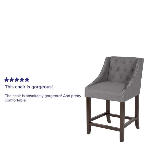 Gray Fabric/Wood Stool, 24