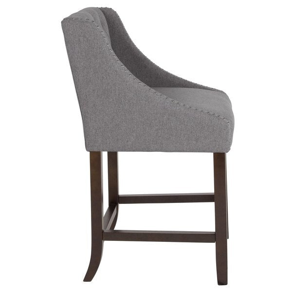 Gray Fabric/Wood Stool, 24