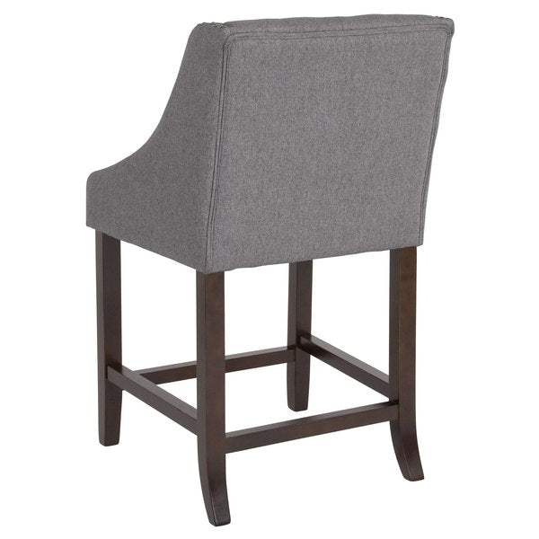 Gray Fabric/Wood Stool, 24