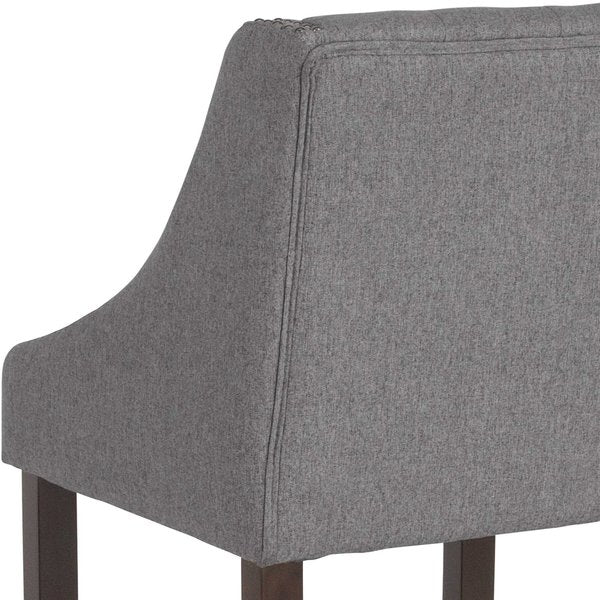 Gray Fabric/Wood Stool, 24