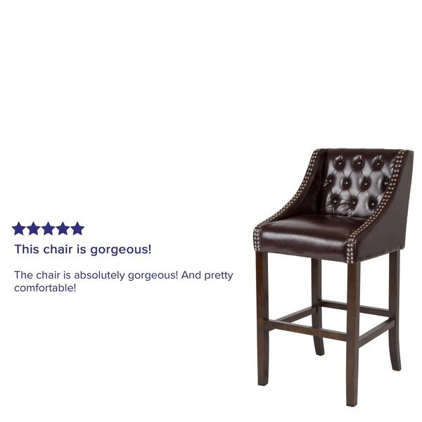 Carmel Series Brwn Leathr/Wood Stool, 30
