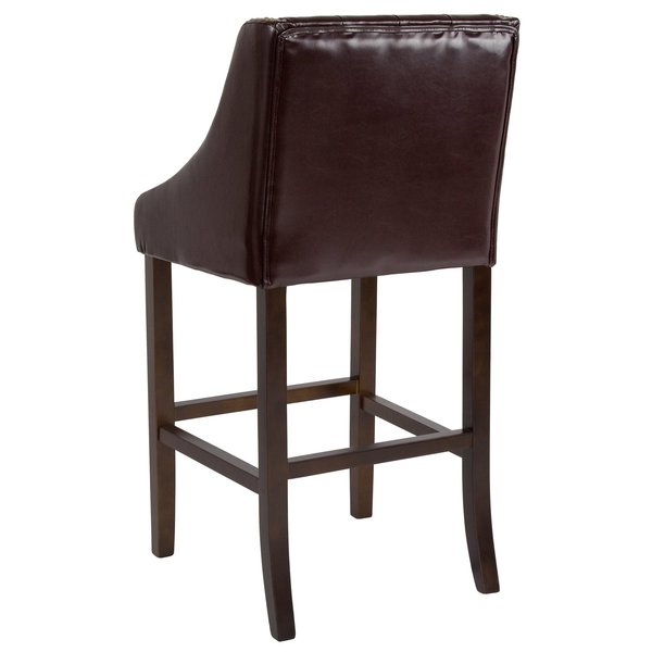 Carmel Series Brwn Leathr/Wood Stool, 30