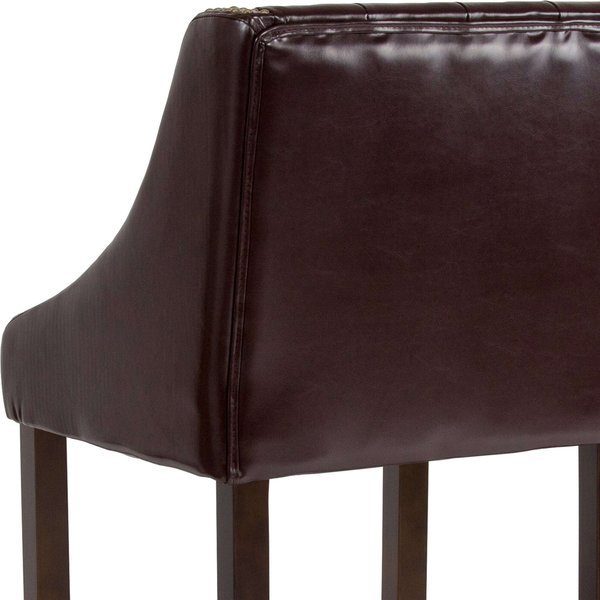Carmel Series Brwn Leathr/Wood Stool, 30