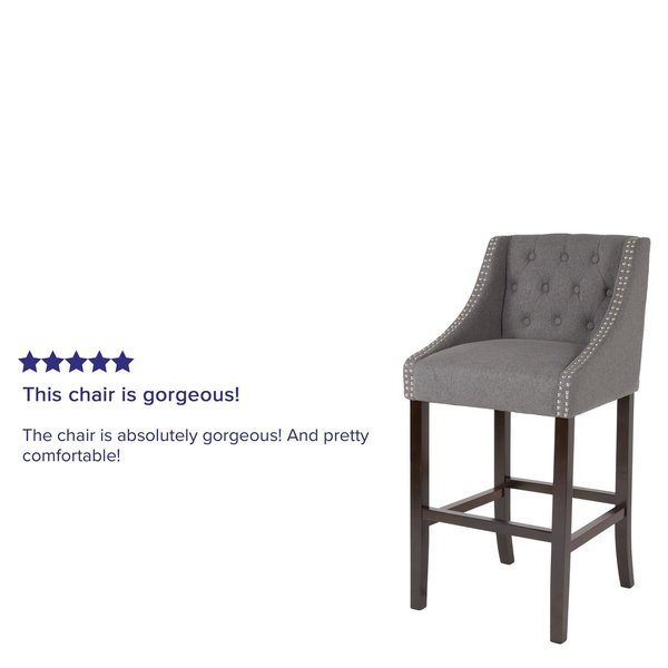 Gray Fabric/Wood Stool, 30