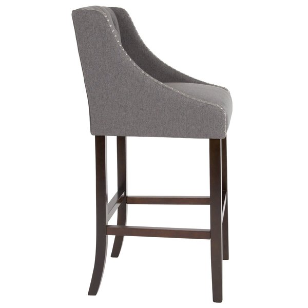 Gray Fabric/Wood Stool, 30