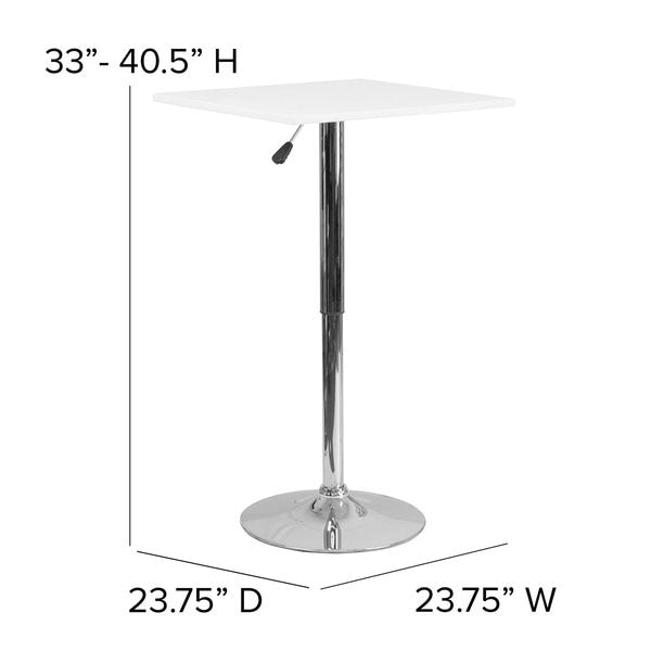 Square Square Adjustable Wood Table, 23.75