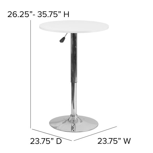 Round Round Adjustable Wood Table, 23.75