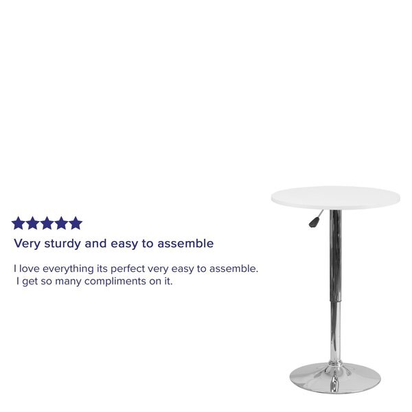 Round Round Adjustable Wood Table, 23.75