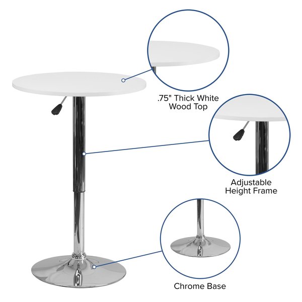Round Round Adjustable Wood Table, 23.75