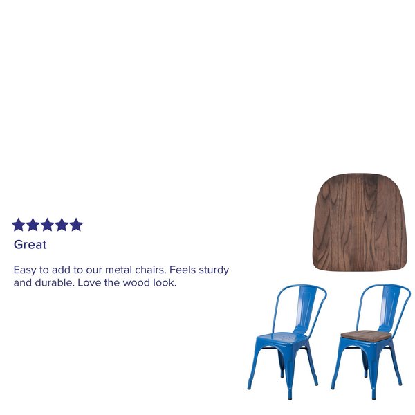 Chair Seat, Rustic Walnut, Metal