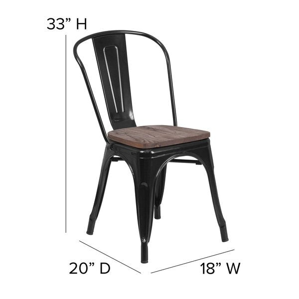Black Metal Stack Chair