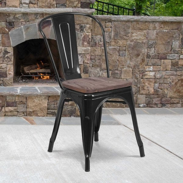 Black Metal Stack Chair