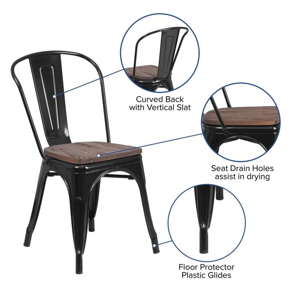 Black Metal Stack Chair