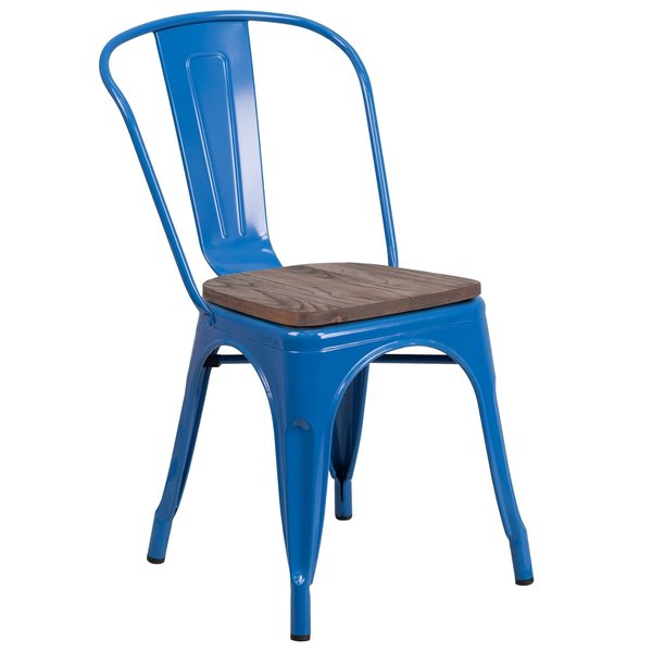 Metal Stack Chair, Blue