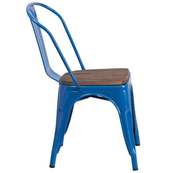 Metal Stack Chair, Blue