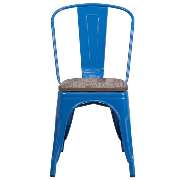 Metal Stack Chair, Blue