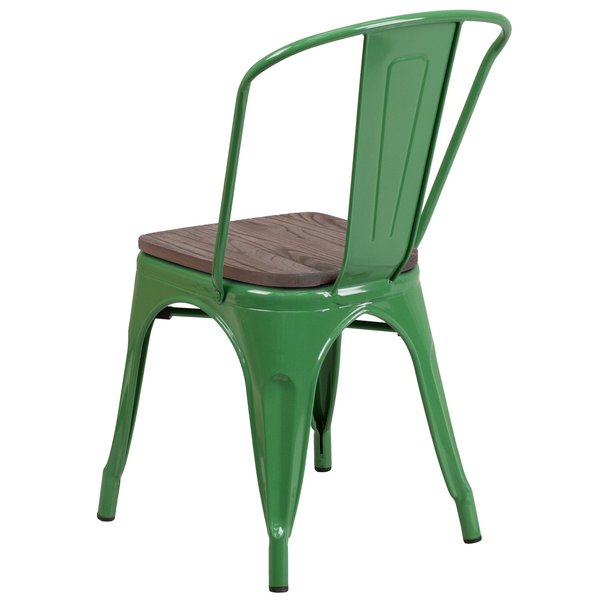 Metal Stack Chair, Green
