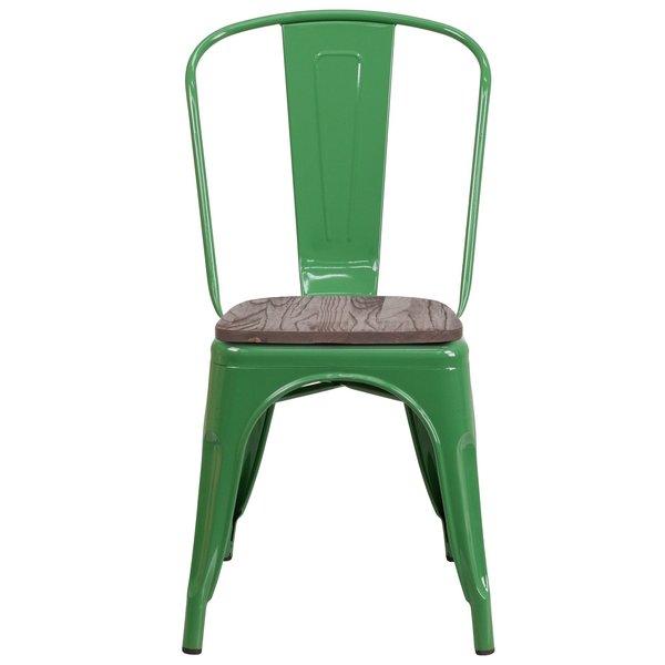 Metal Stack Chair, Green