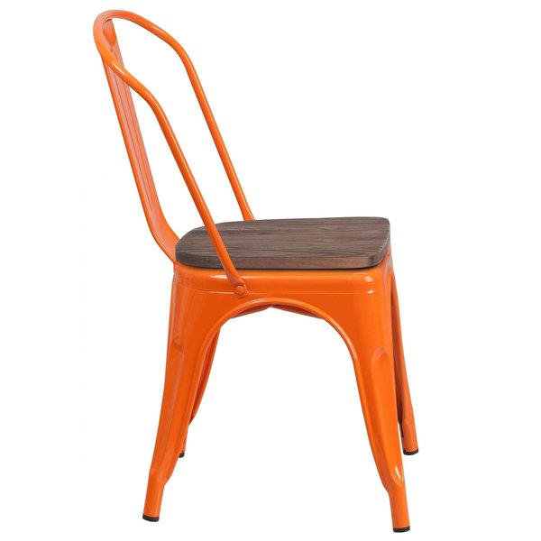 Metal Stack Chair, Orange