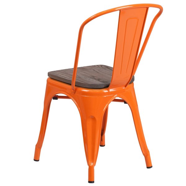Metal Stack Chair, Orange