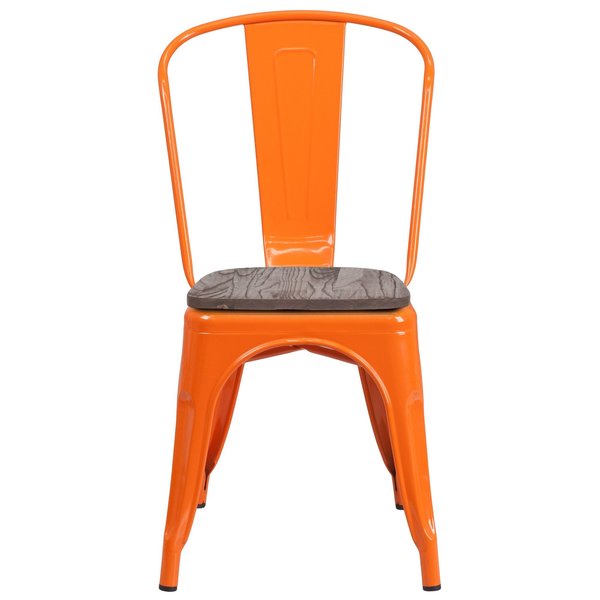 Metal Stack Chair, Orange