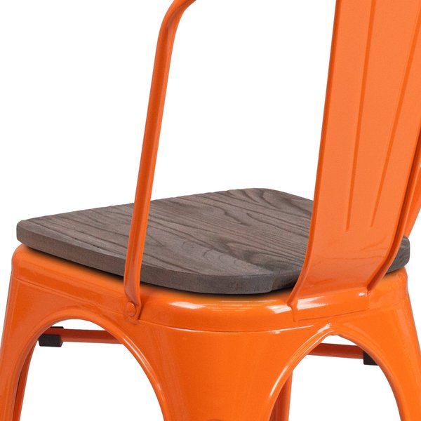 Metal Stack Chair, Orange