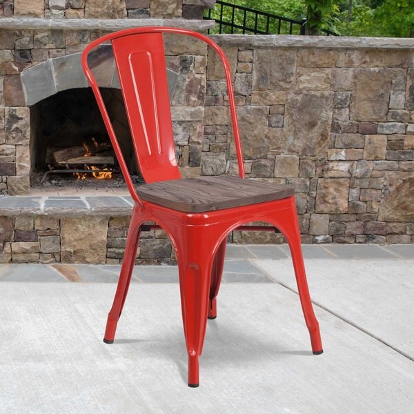 Red Metal Stack Chair