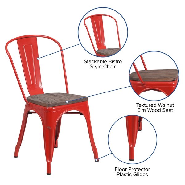 Red Metal Stack Chair