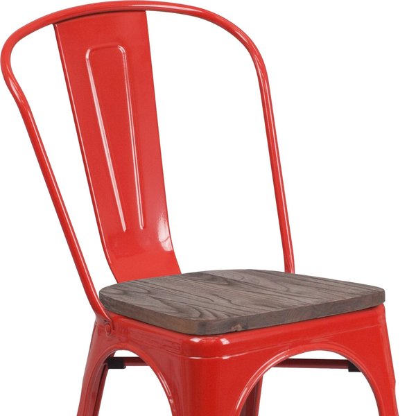Red Metal Stack Chair