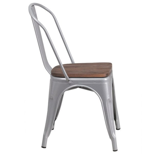 Silver Metal Stack Chair