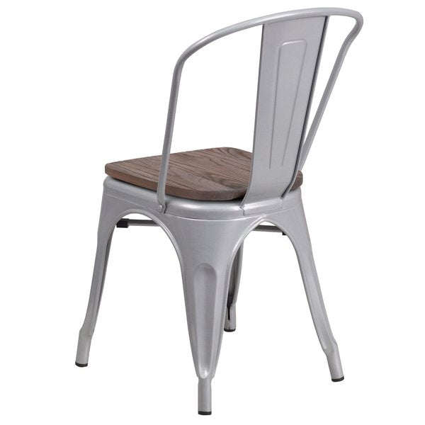 Silver Metal Stack Chair