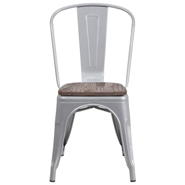 Silver Metal Stack Chair