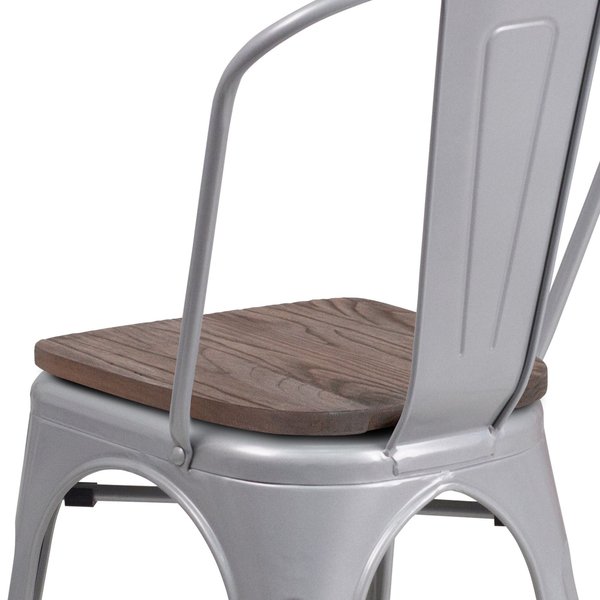 Silver Metal Stack Chair