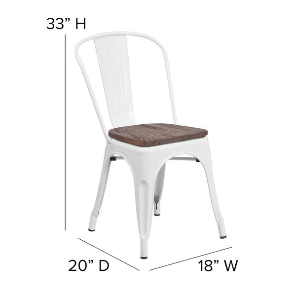 White Metal Stack Chair