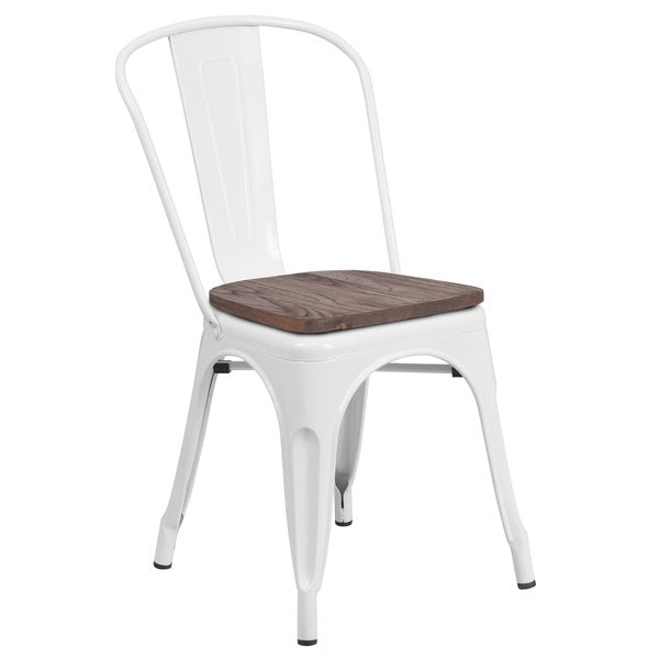 White Metal Stack Chair