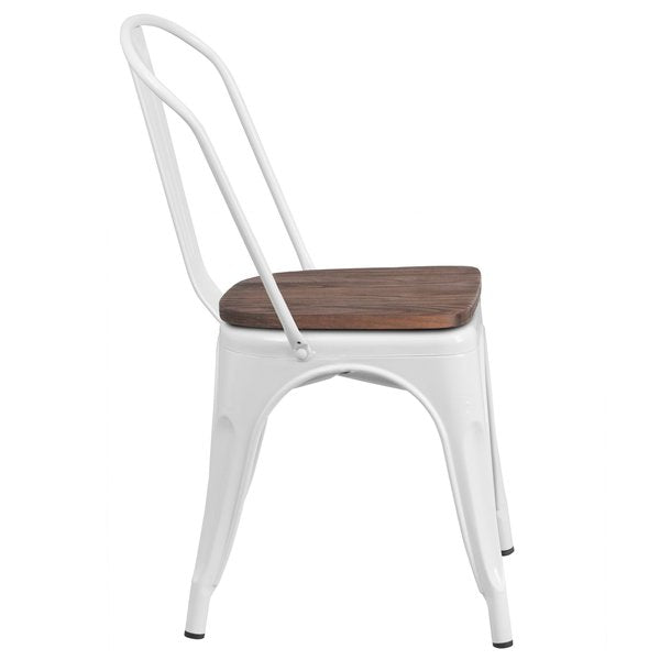 White Metal Stack Chair