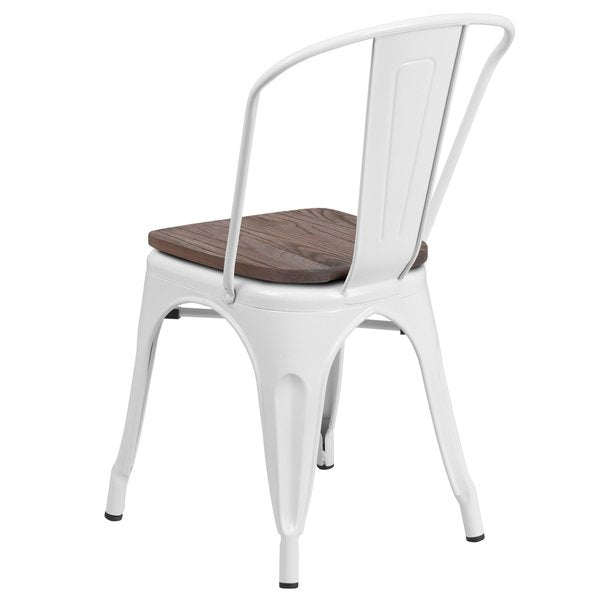 White Metal Stack Chair