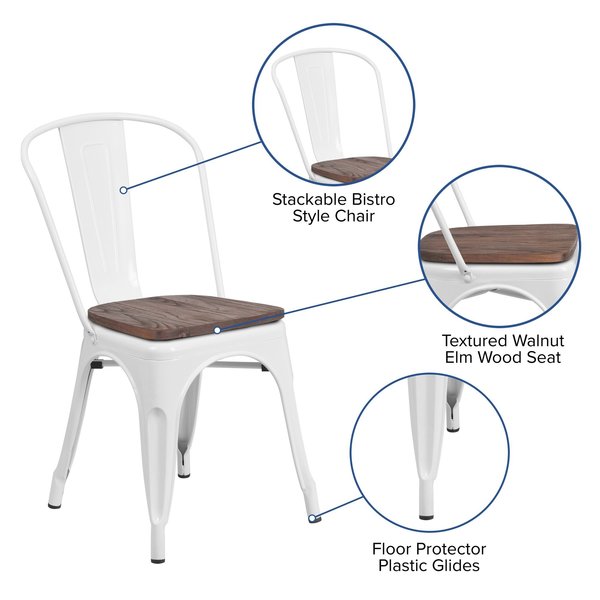 White Metal Stack Chair